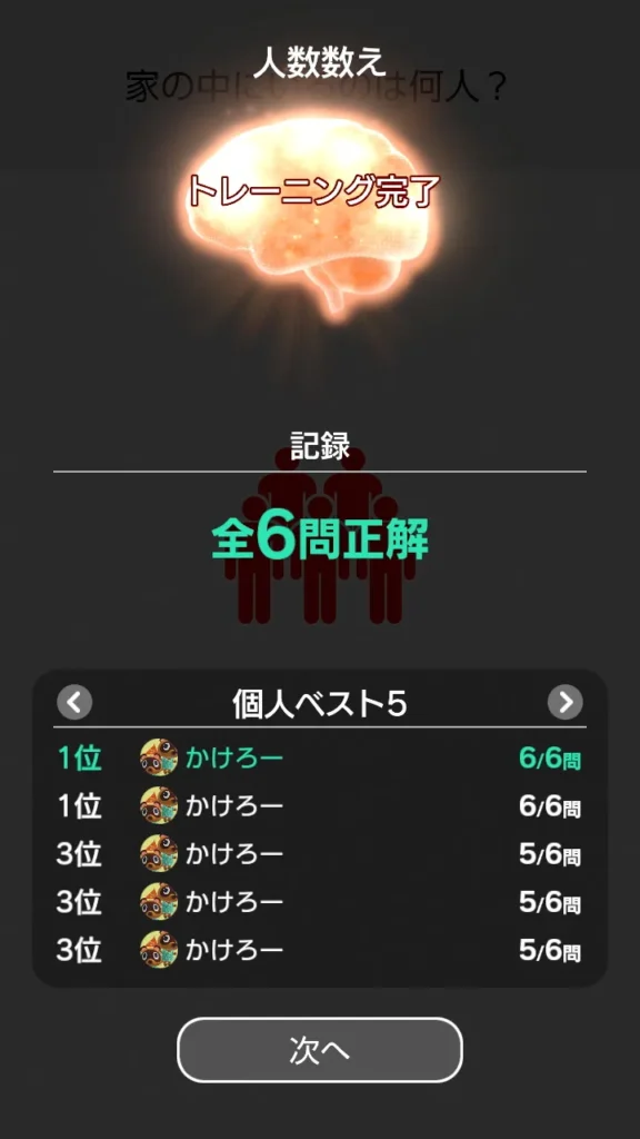 人数数え正解した結果画像