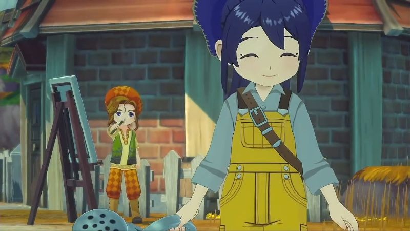 主人公をスケッチするアギ(アギイベント画像)