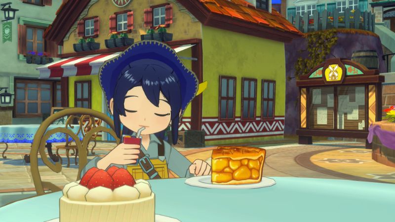 ジュースを飲んでる主人公