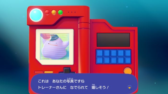 トレーナーになでられてるメタモン